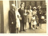 Outside St Margarets, Airdrie on my wedding day. Franks Father and Mother, Patrick Carr and Mary Carr ne McLoughlin, Brother John and Peggy Owen, Marjorie, Bridgie O'Brien, Magdalene Flynn, and Susan Callaghan, daughter of Eddie©Frank Owen