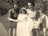 First Holy Communion Day, with Godmother Aunt Rose and Aunt Susan and Jim